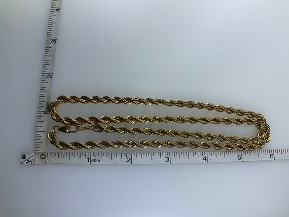 Vintage 24” Necklace Gold Toned Twist Rope Chain … - image 2