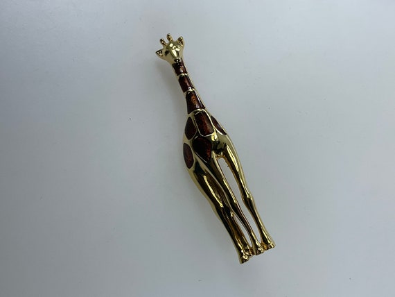 Vintage LC Pin Brooch Gold Toned Giraffe With Bro… - image 1