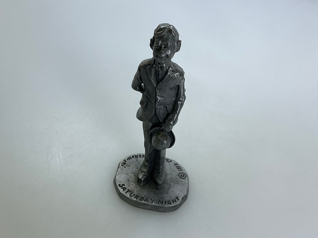 Vintage Hudson Figurine Pewter Man With Flowers Saturday Night by