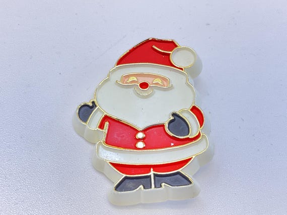 Vintage Plastic Pin Brooch Hallmark Cards Inc Santa Used