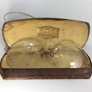 Vintage Eyeglasses Chained Gold Filled Rubin And Rubin Harrisburg Case Used