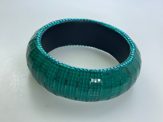 Vintage 8” Bracelet Green And Blue Used - image 1