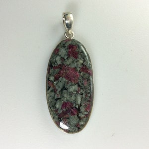Vintage Pendant Sterling Silver 925 Oval Ruby In Matrix New Old Stock