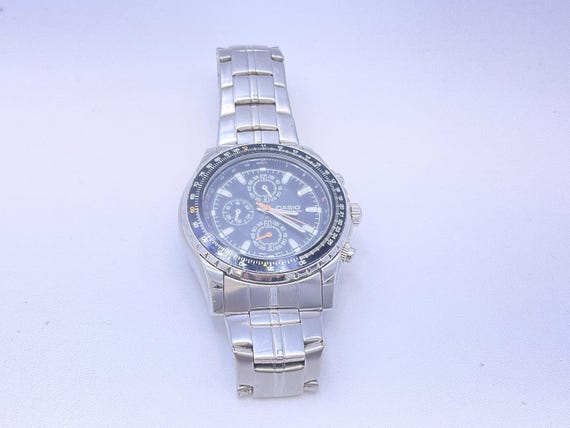 Vintage Casio Chronograph MTP 4500 Wrist Watch Working Used