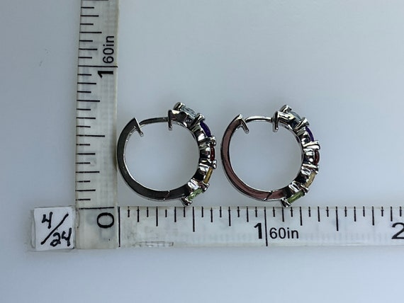 Vintage Hinged Hoop Earrings Sterling Silver 925 … - image 2