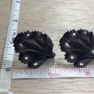 Vintage 925 Sterling Silver 9.2g Screw Back Earrings Leaf Flower Need Cleaned Used