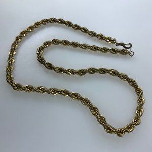 Vintage 18” Necklace Gold Toned Twist Rope Chain Used