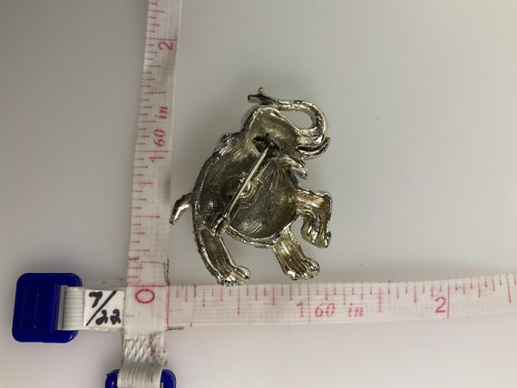 Vintage Pin Brooch Silver Toned Elephant Design W… - image 2