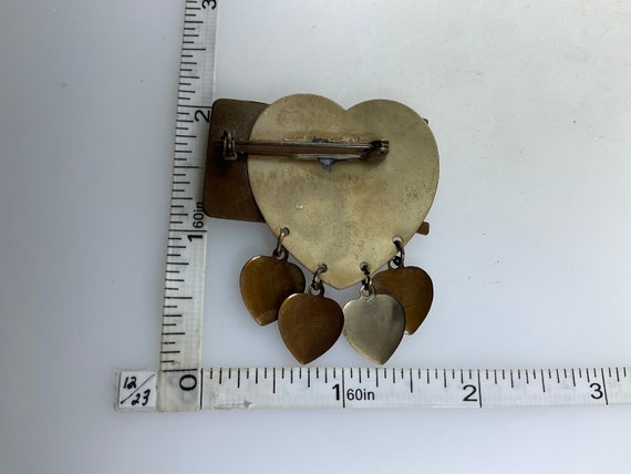 Vintage Pin Brooch Tri-Toned Heart I Love Bingo N… - image 2