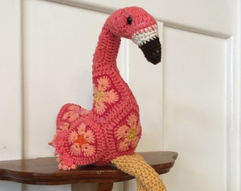 Custom handmade crochet Flamingo