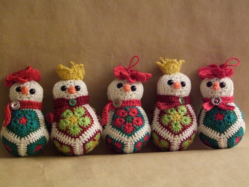 Snowmen Christmas Ornaments Crochet