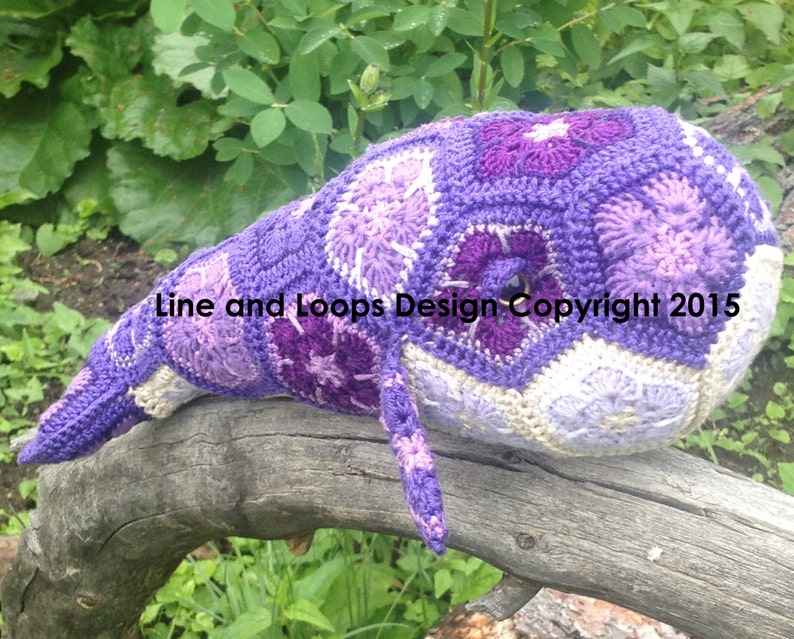 Line and Loops' Purdy the African Flower Crochet Whale Pattern PDF only image 1