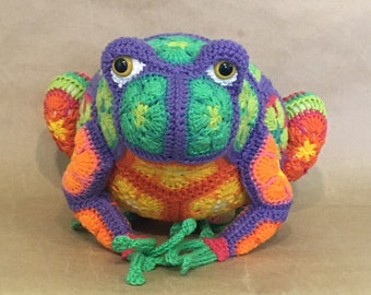 Custom Handmade Crochet African Flower Frog Prince or Princess