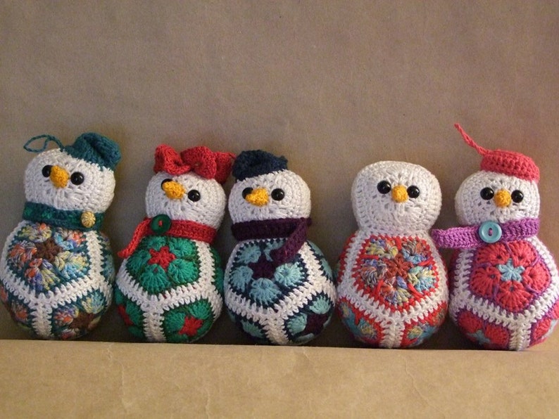 Snowmen Christmas Ornaments Crochet