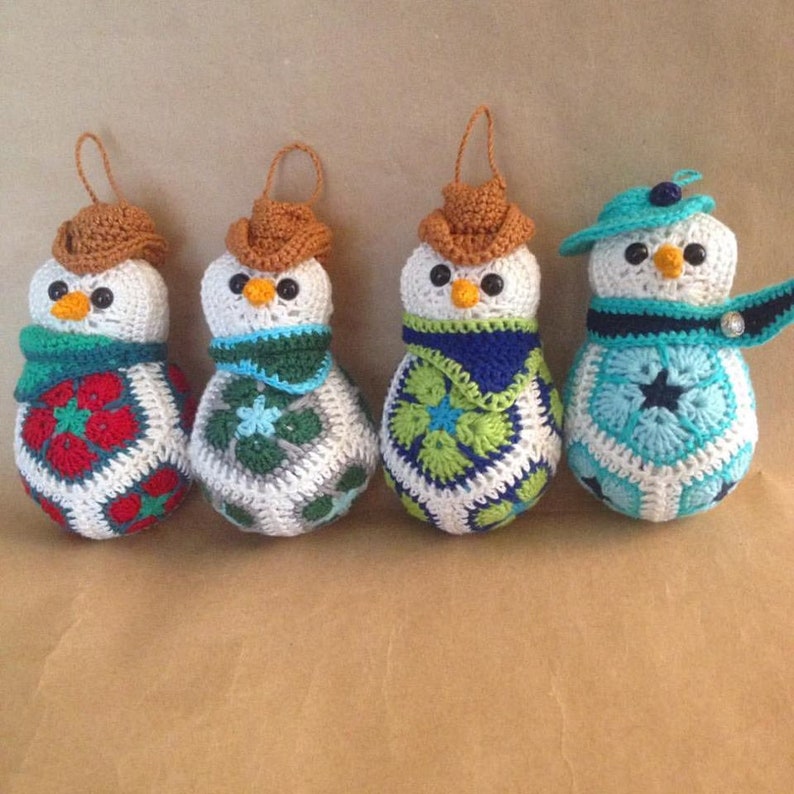 Snowmen Christmas Ornaments Crochet
