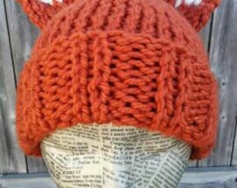 Knitted Fox Hat - Adult Size