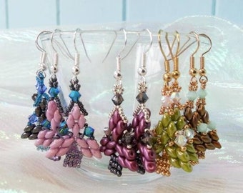 Weihnachtsbaum Superduo Ohrringe Anleitung mit Schritt-für-Schritt-Diagrammen