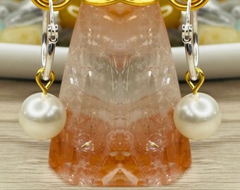 Sterling Silber Creolen Perlen Tropfen Ohrringe handgefertigt