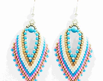 Perlenmuster Russische Blatt Ohrringe Delica Perlen Perlenstickerei Muster Fotoanleitung Diagramme