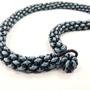 SuperDuo Rope Necklace Beading Pattern Picture tutorials Beading patterns