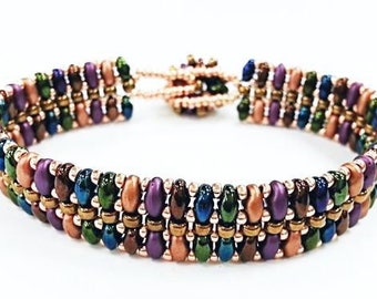 Superduo & Rocailles Perlen Fädelanleitung Armband Fädelanleitung Anfänger