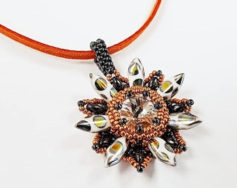 Cosmos Anhänger Perlenstickerei Muster Perlenstickerei Schriftliche Anleitung Perlenstickerei