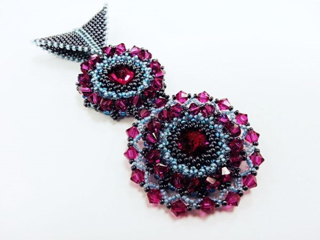 Enchanted Rivoli Pattern Rivoli Grande Pendant Beading Pattern Beading Tutorial - Etsy