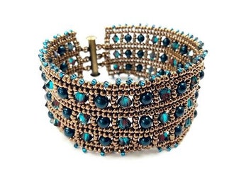 Fischgrät Perlenmuster Kristall und Perlen Perlen Anleitung Foto Anleitung