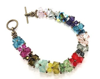 Beading Pattern Beginner using preciosa Crystal Butterfly beadwork bracelet