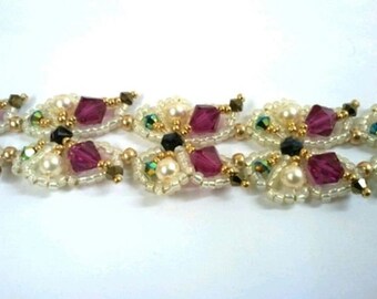 Perlenstickerei Muster Schmetterling perlenarbeit armband Tutorial Diagramm Schritt für Schritt Anleitung