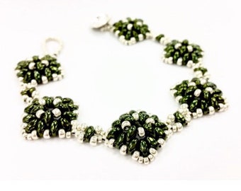 Diamant Duo Armband Perlenmuster mit Diagrammen Perlenanleitung