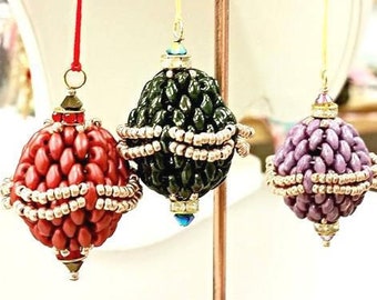 Superduo Perlen Christbaumkugel Perlen Muster Weihnachten Perlen Anleitungen Muster