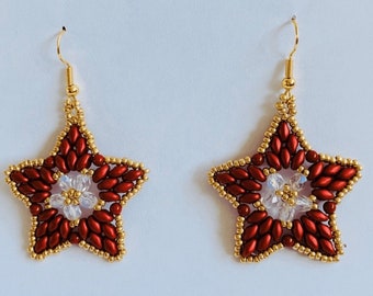 Star Duo Perlen Ohrringe Muster Fädelanleitung Fädelanleitung