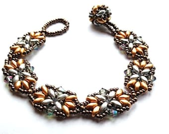 Superduo Beaded bracelet beading patterns beading tutorials diagram instructions