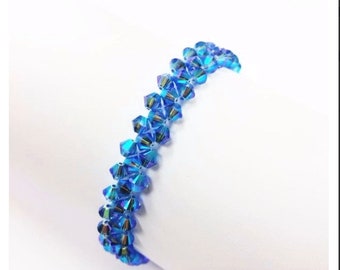 Right Angle Weave Crystal Bracelet Pattern Beading tutorial Diagram instructions Beading Pattern