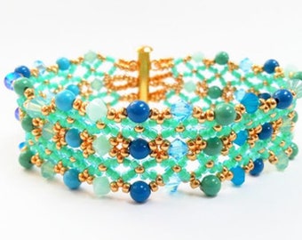 2 Row cross weave beading pattern diagram instructions beading tutorial beginner