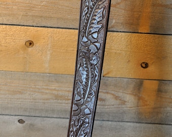 Hand-Tooled Leather Sling, Oak Leaf, Father's Day Gift, Gift's for Dad, Personalized, Custom, Handmade