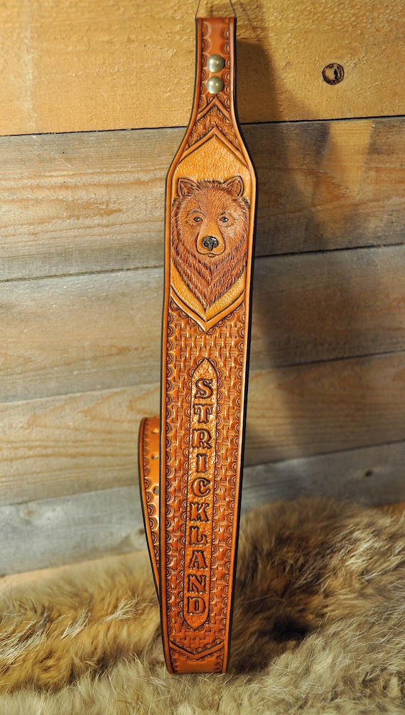 Personalized Sling, Strap, Belt, Bear, outdoorsman, Sportsman, Western, Wildlife, Gifts for Dad, Gifts for Him
