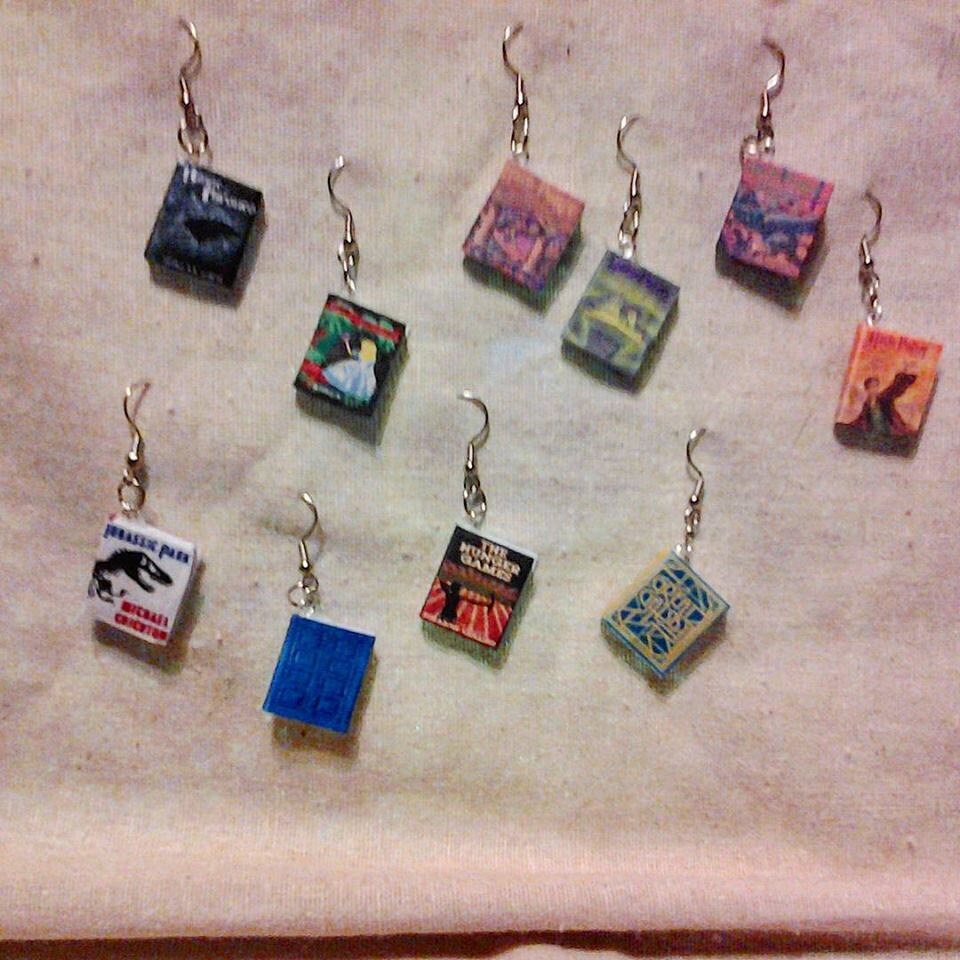 Book earrings Harry Potter earrings custom books. Etsy
