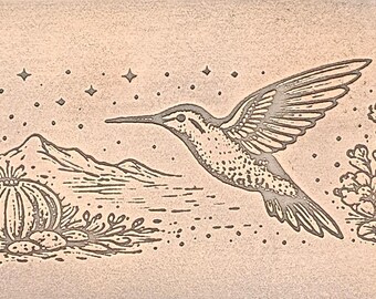 TTS1074 Prickly Pear Hummingbird Textured Metal Sheet