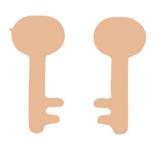 JE0432 Key Earring Blanks