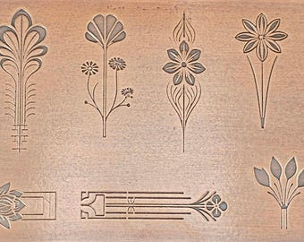 TTS1098 Art Nouveau Flowers Textured Metal Sheet