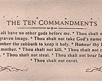 TTS1072 Ten Commandments Textured Metal Sheet