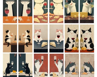 20827 Whiskers and Wine Cats – Waterslide Decal for Enamel, Glass & Ceramic