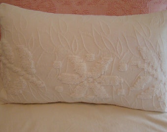 One Maltese Lumbar Pillow Cover With a Flower Design For a 16" x 24" Pillow Insert