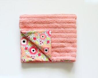 Coral Chenille Stroller Blanket
