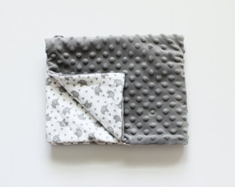 Gray Minky Stroller Blanket