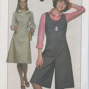 Vintage 1970s Jumper, Culotte Jumper - Simplicity 8053 - UNCUT - Misses size 12, Bust 34&quot;