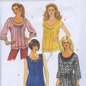 Misses&#39; Top, Tunic and Belt - Butterick B5219 Fast & Easy - UNCUT - Sizes 8, 10, 12, 14 - scoop neck, sleeve variations