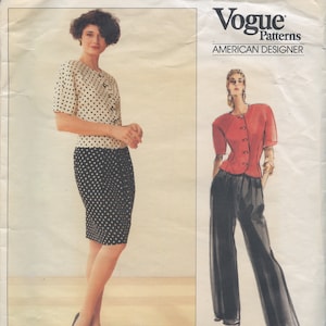 Anne Klein Top, Skirt, Pants - Anne Klein Vogue Patterns American Designer 2281 - UNCUT - Misses Sizes 12, 14, 16 - 1980s vintage